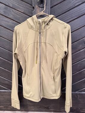 lululemon athletica Women's Khaki Hooded Zip Jacket (worn once)